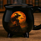 Witch Cauldron Coffee Mug - Black Ceramic 3-Legged Potion Cup for Halloween & Fall Aesthetic