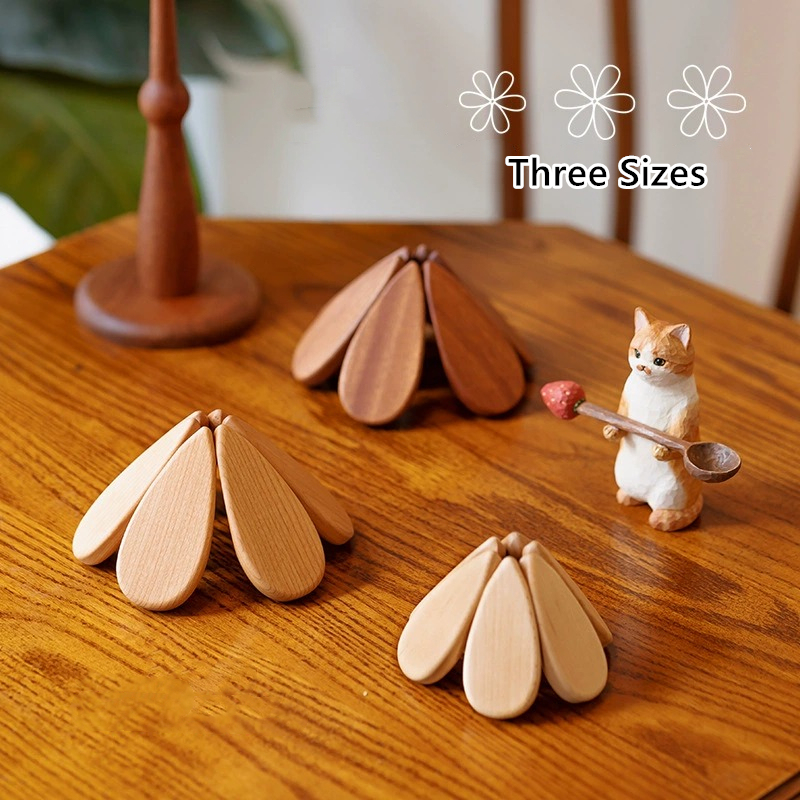 ⚡ 50K+ Sold 🔥Artisanal Wooden Coasters Trivets Set