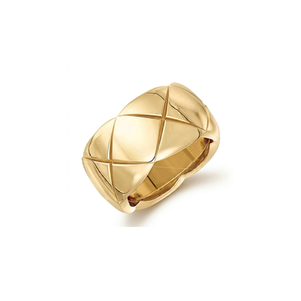 Modern Quilted Titanium Steel Ring