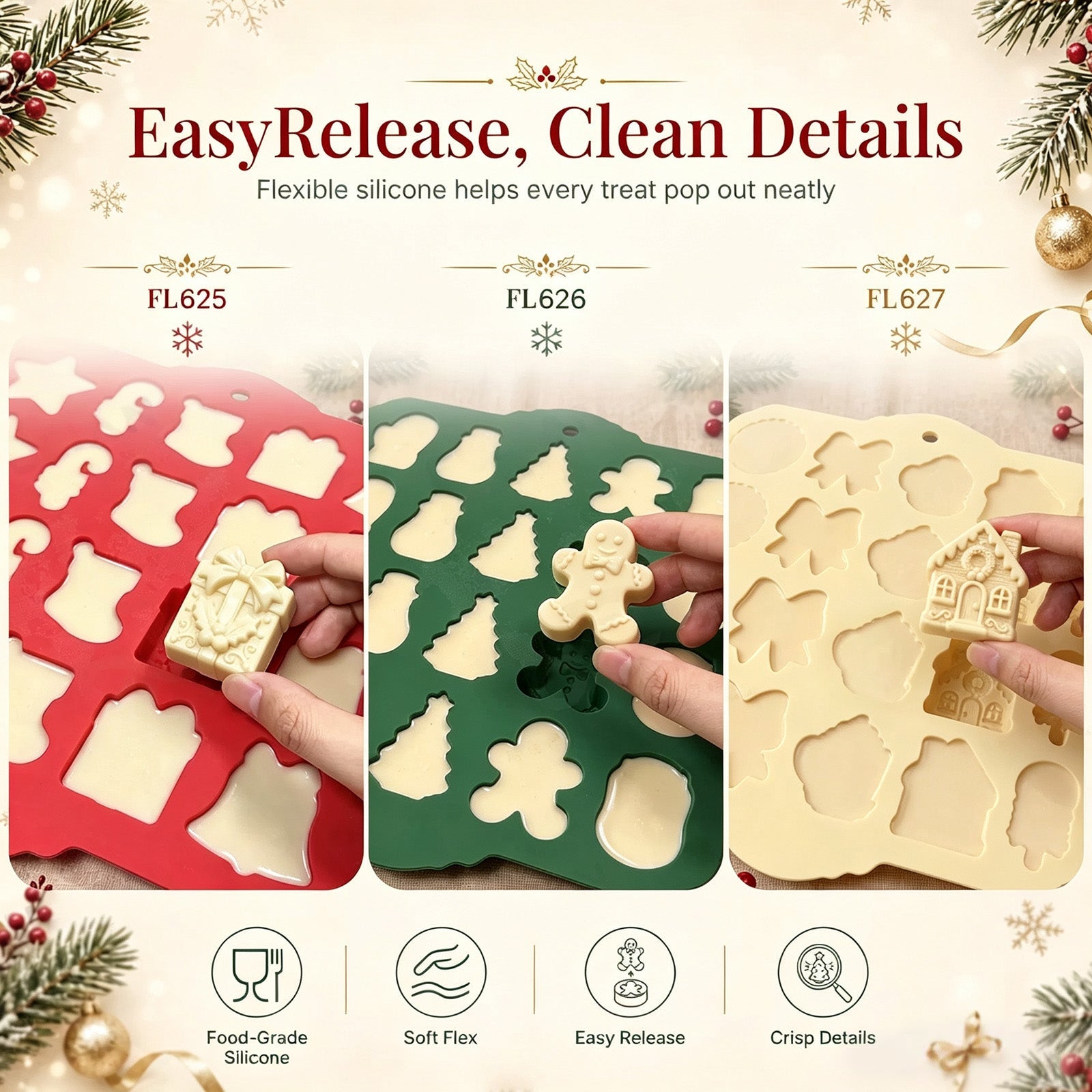 🎄 Christmas Heritage™ 20-Cavity Silicone Baking Mold