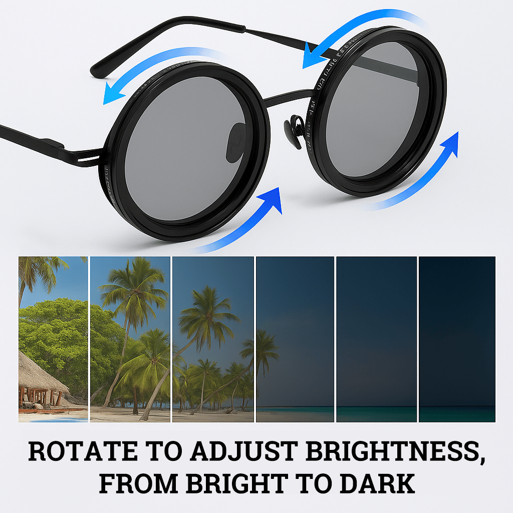 ⚡ 50K+ Sold 🔥 Selling Fast – Adjustable Tint Rounded Polarized Lenses Retro Sunglasses