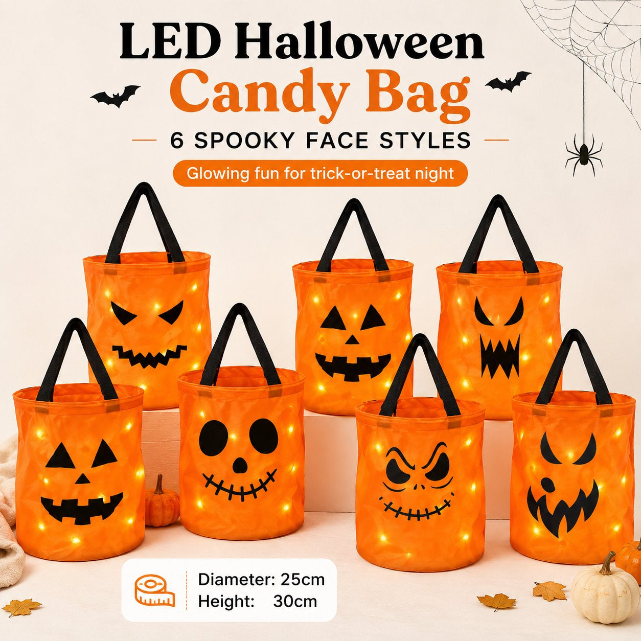 LED Glowing Pumpkin Gift Bag