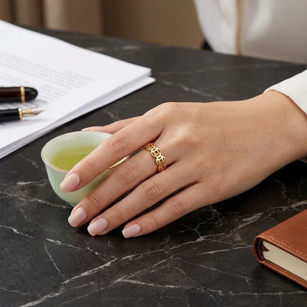Traditional Lucky Coin Band Ring