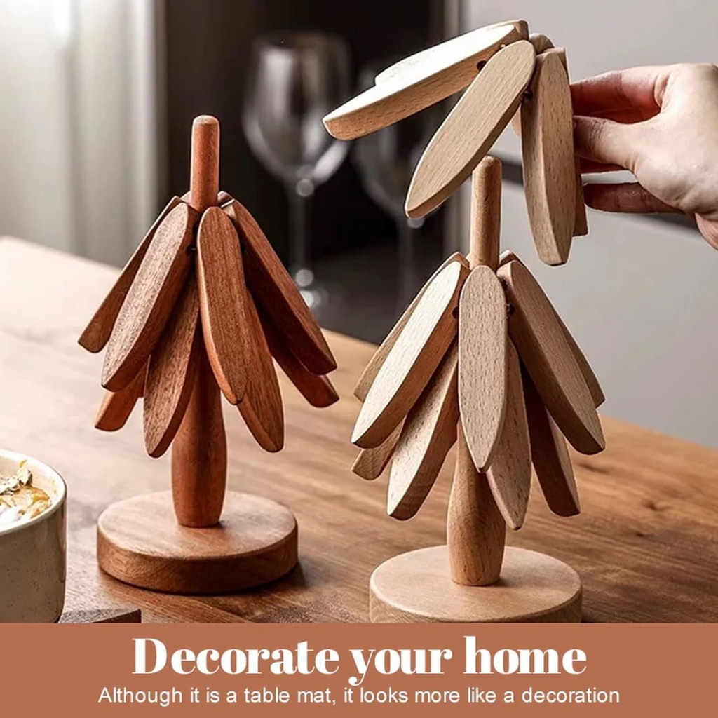⚡ 50K+ Sold 🔥Artisanal Wooden Coasters Trivets Set