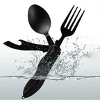 Foldable Stainless Steel Camping Utensil Multitool Set, Quick-Detach Portable Cutlery for Outdoor Backpacking &amp; Travel