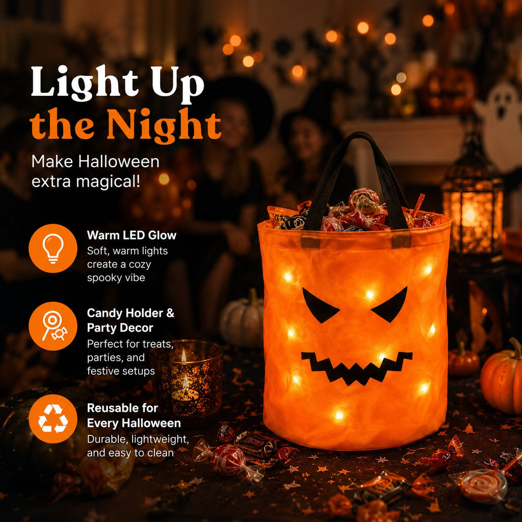 LED Glowing Pumpkin Gift Bag